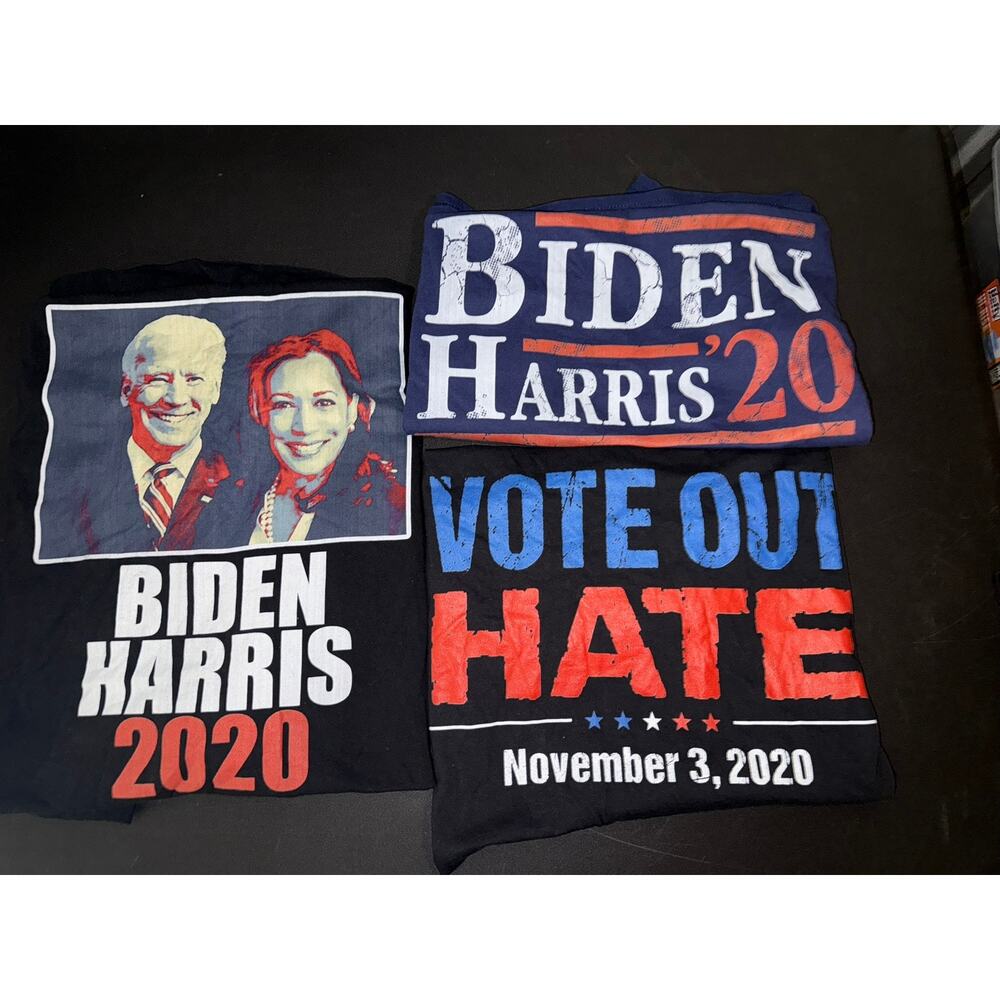 Lot of 3 2020 Election Joe Biden Kamala Harris T-Shirts Size Men's Unisex 3XL